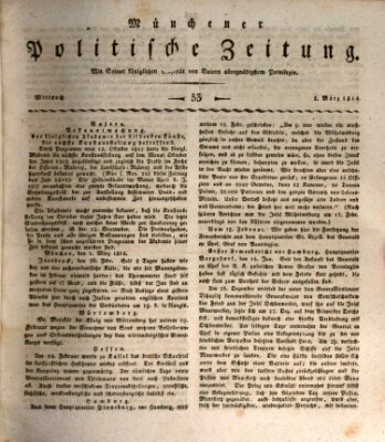 Münchener politische Zeitung (Süddeutsche Presse) Mittwoch 2. März 1814