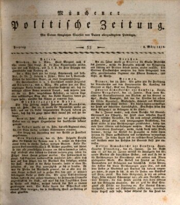 Münchener politische Zeitung (Süddeutsche Presse) Freitag 4. März 1814