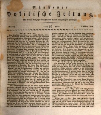 Münchener politische Zeitung (Süddeutsche Presse) Montag 7. März 1814