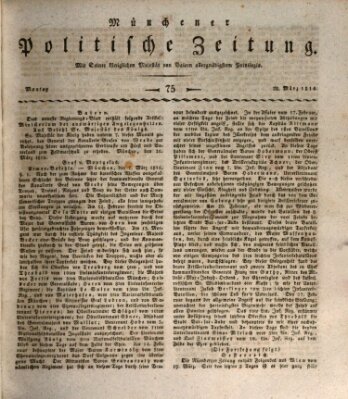 Münchener politische Zeitung (Süddeutsche Presse) Montag 28. März 1814