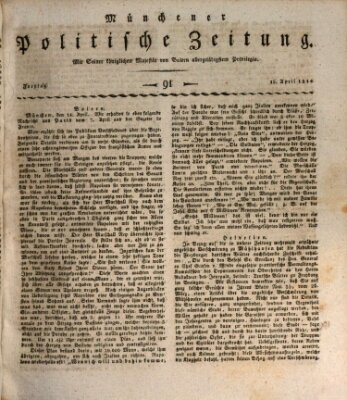 Münchener politische Zeitung (Süddeutsche Presse) Freitag 15. April 1814