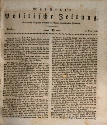 Münchener politische Zeitung (Süddeutsche Presse) Dienstag 10. Mai 1814