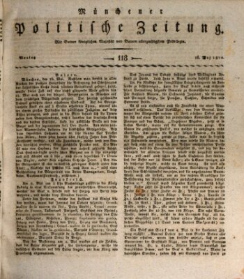 Münchener politische Zeitung (Süddeutsche Presse) Montag 16. Mai 1814