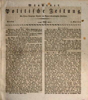 Münchener politische Zeitung (Süddeutsche Presse) Dienstag 17. Mai 1814