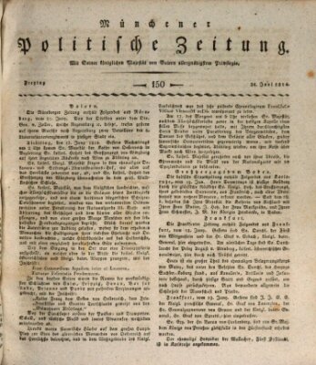 Münchener politische Zeitung (Süddeutsche Presse) Freitag 24. Juni 1814