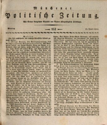 Münchener politische Zeitung (Süddeutsche Presse) Montag 27. Juni 1814