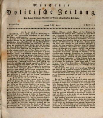 Münchener politische Zeitung (Süddeutsche Presse) Samstag 2. Juli 1814