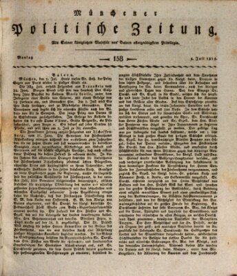 Münchener politische Zeitung (Süddeutsche Presse) Montag 4. Juli 1814