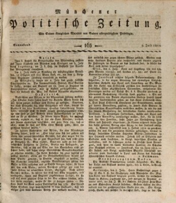 Münchener politische Zeitung (Süddeutsche Presse) Samstag 9. Juli 1814