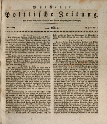 Münchener politische Zeitung (Süddeutsche Presse) Dienstag 12. Juli 1814