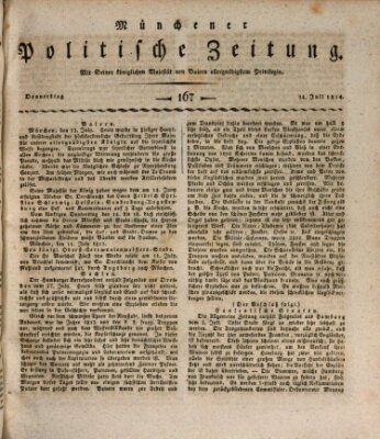 Münchener politische Zeitung (Süddeutsche Presse) Donnerstag 14. Juli 1814