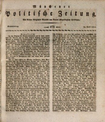 Münchener politische Zeitung (Süddeutsche Presse) Donnerstag 21. Juli 1814