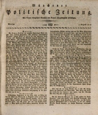 Münchener politische Zeitung (Süddeutsche Presse) Montag 1. August 1814