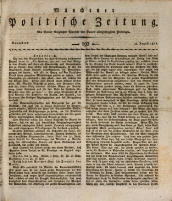 Münchener politische Zeitung (Süddeutsche Presse) Samstag 13. August 1814