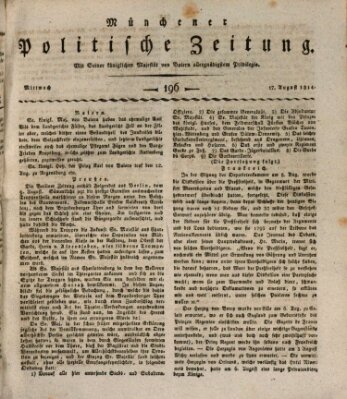 Münchener politische Zeitung (Süddeutsche Presse) Mittwoch 17. August 1814