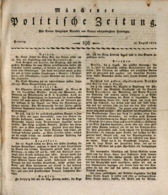 Münchener politische Zeitung (Süddeutsche Presse) Freitag 19. August 1814