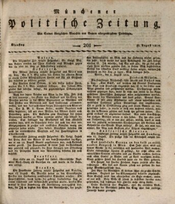 Münchener politische Zeitung (Süddeutsche Presse) Dienstag 23. August 1814