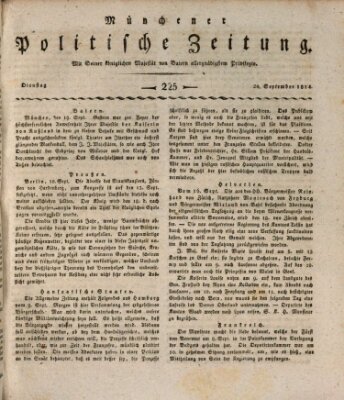 Münchener politische Zeitung (Süddeutsche Presse) Dienstag 20. September 1814