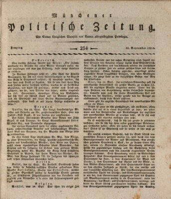 Münchener politische Zeitung (Süddeutsche Presse) Freitag 30. September 1814