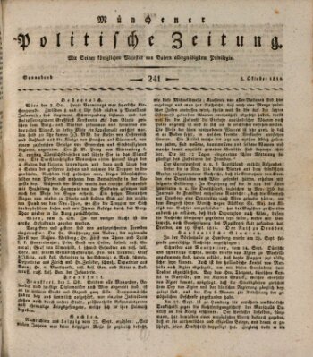 Münchener politische Zeitung (Süddeutsche Presse) Samstag 8. Oktober 1814