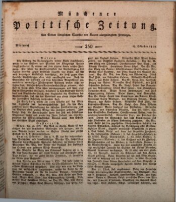 Münchener politische Zeitung (Süddeutsche Presse) Mittwoch 19. Oktober 1814