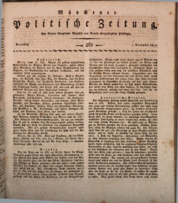 Münchener politische Zeitung (Süddeutsche Presse) Dienstag 1. November 1814