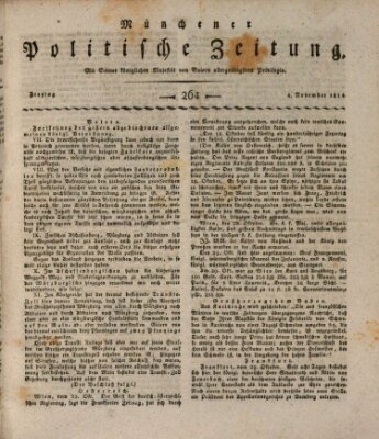 Münchener politische Zeitung (Süddeutsche Presse) Freitag 4. November 1814