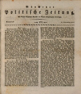 Münchener politische Zeitung (Süddeutsche Presse) Samstag 12. November 1814