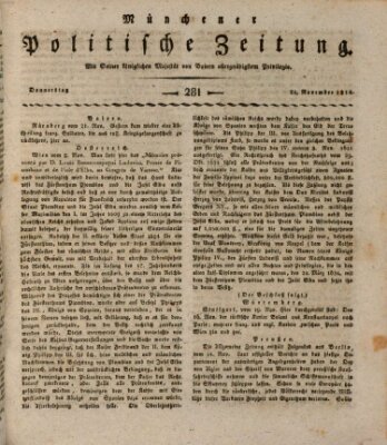 Münchener politische Zeitung (Süddeutsche Presse) Donnerstag 24. November 1814