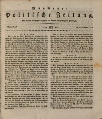 Münchener politische Zeitung (Süddeutsche Presse) Samstag 26. November 1814