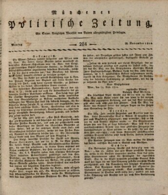 Münchener politische Zeitung (Süddeutsche Presse) Montag 28. November 1814