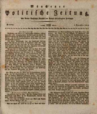 Münchener politische Zeitung (Süddeutsche Presse) Freitag 2. Dezember 1814