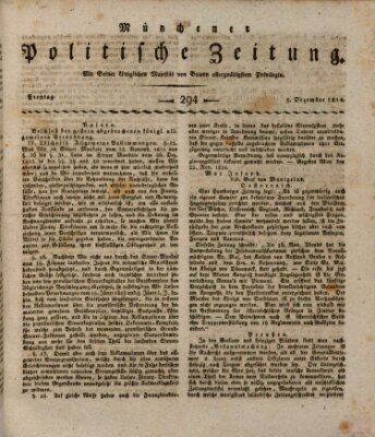 Münchener politische Zeitung (Süddeutsche Presse) Freitag 9. Dezember 1814