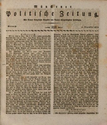 Münchener politische Zeitung (Süddeutsche Presse) Mittwoch 14. Dezember 1814