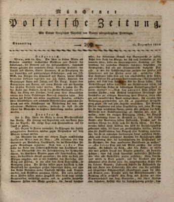 Münchener politische Zeitung (Süddeutsche Presse) Donnerstag 15. Dezember 1814