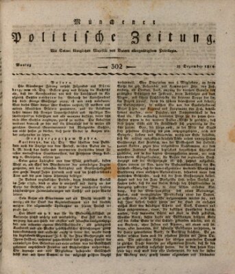 Münchener politische Zeitung (Süddeutsche Presse) Montag 19. Dezember 1814