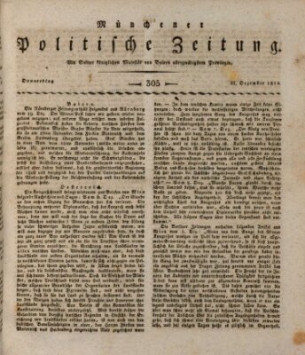 Münchener politische Zeitung (Süddeutsche Presse) Donnerstag 22. Dezember 1814