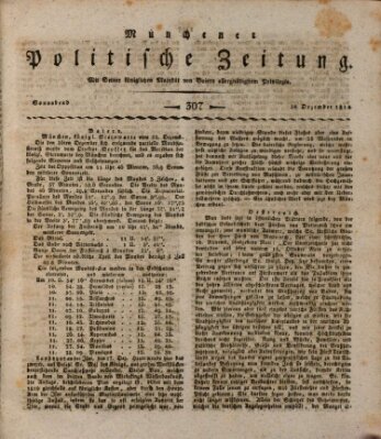 Münchener politische Zeitung (Süddeutsche Presse) Samstag 24. Dezember 1814