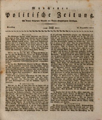 Münchener politische Zeitung (Süddeutsche Presse) Dienstag 27. Dezember 1814