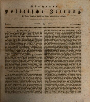 Münchener politische Zeitung (Süddeutsche Presse) Montag 12. Januar 1818