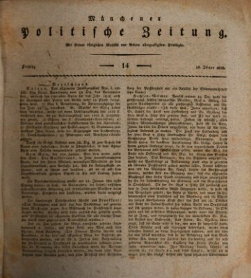 Münchener politische Zeitung (Süddeutsche Presse) Freitag 16. Januar 1818