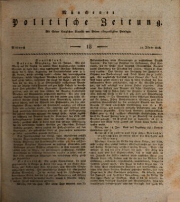 Münchener politische Zeitung (Süddeutsche Presse) Mittwoch 21. Januar 1818