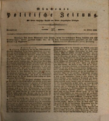 Münchener politische Zeitung (Süddeutsche Presse) Samstag 31. Januar 1818