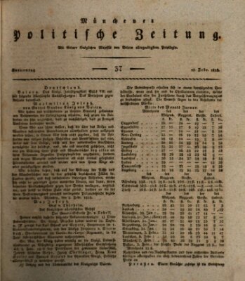 Münchener politische Zeitung (Süddeutsche Presse) Donnerstag 12. Februar 1818