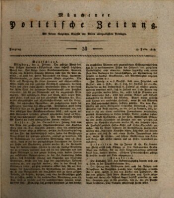 Münchener politische Zeitung (Süddeutsche Presse) Freitag 13. Februar 1818