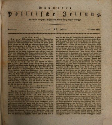 Münchener politische Zeitung (Süddeutsche Presse) Dienstag 17. Februar 1818