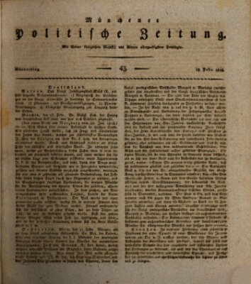 Münchener politische Zeitung (Süddeutsche Presse) Donnerstag 19. Februar 1818