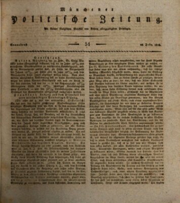 Münchener politische Zeitung (Süddeutsche Presse) Samstag 28. Februar 1818