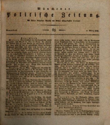 Münchener politische Zeitung (Süddeutsche Presse) Samstag 21. März 1818