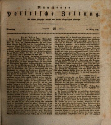 Münchener politische Zeitung (Süddeutsche Presse) Dienstag 31. März 1818